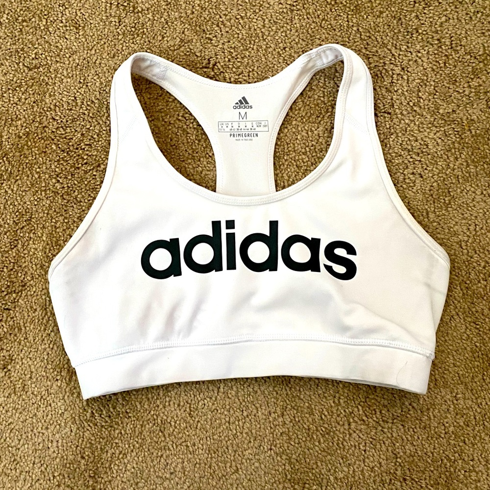Adidas White Racerback Sports Bra